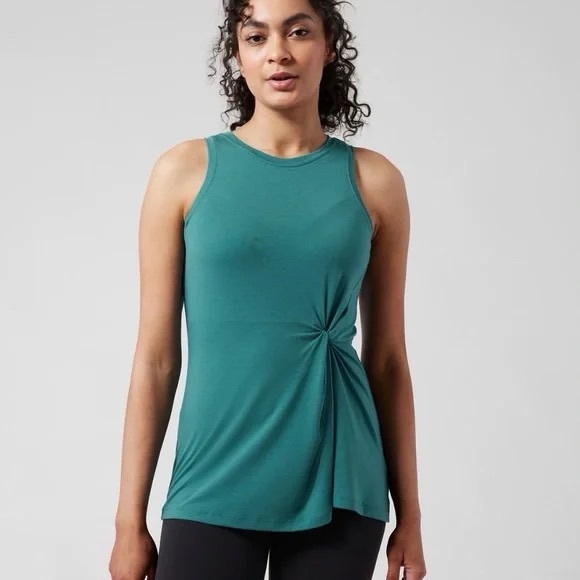 Athleta Tops - Athleta Dark Teal Twist Tank Top